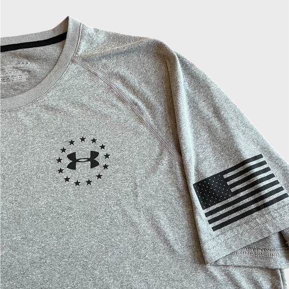 UA Under Armour Heatgear Loose Fit T-shirt Short Sleeve Gray Shirt - Picture 3 of 7